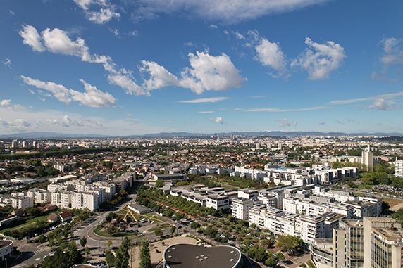 Ville de Vaulx-en-Velin vue de haut