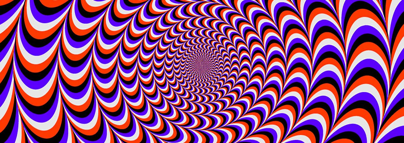 Illusion d'optique, un cercle en mouvement illusoire