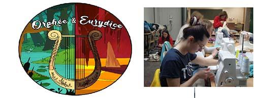 Affiche Orphée et eurydice + photo de l'atelier de création des costumes