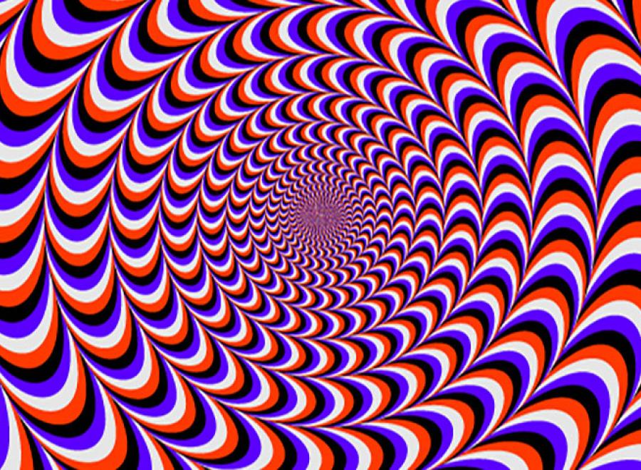 Illusion d'optique, un cercle en mouvement illusoire